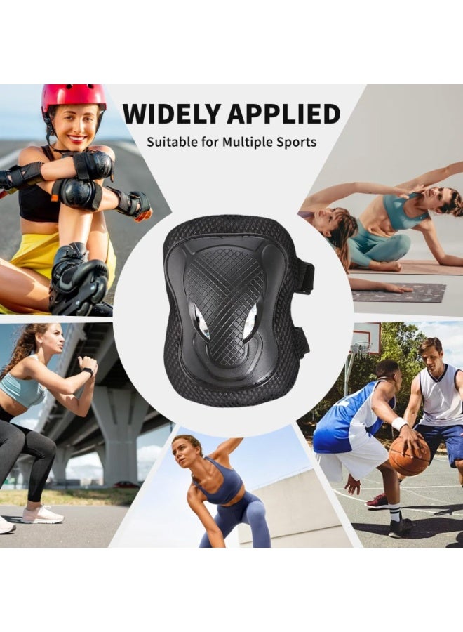 اسرلي وايت طقم واقيات الركبة (6 قطع) - يتضمن زوجًا واحدًا من واقيات الركبة، وزوجًا واحدًا من واقيات الكوع، وزوجًا واحدًا من واقيات المعصم. مصمم للتزلج على العجلات، وركوب الدراجات، وركوب الخيل، والتزلج على العجلات. - Image 3